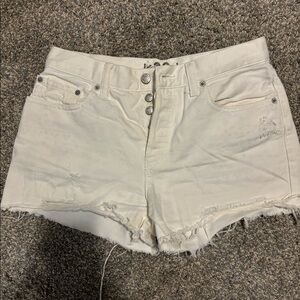 Free People white jean shorts